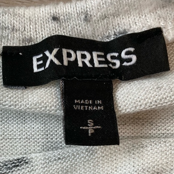 Express long sleeve rouched sweater black and white small - Picture 5 of 5